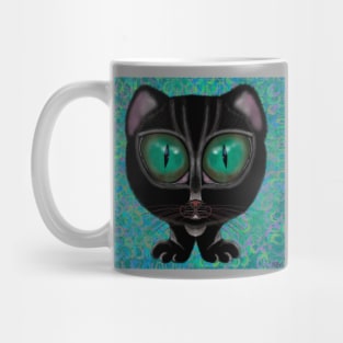 Crazy Hypnotic Black Cat Mug